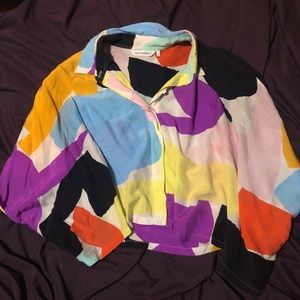 Marimekko crop button up blouse